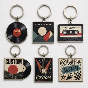 Porte-clés personnalisés en vinyle style rock indépendant, idéal pour la promotion d'albums de groupes de musique et comme souvenir – Vente en gros - Product Image 3