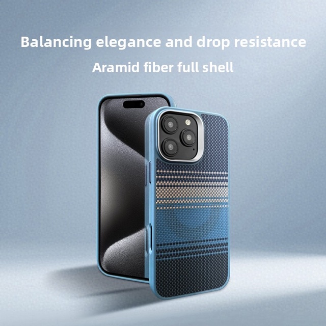 Aramid Carbon Fiber TPU Overmolded Embossed Luxury IPhone16 Pro Max Shockproof Anti-Fingerprint Magnetic Lightweight Phone Case
