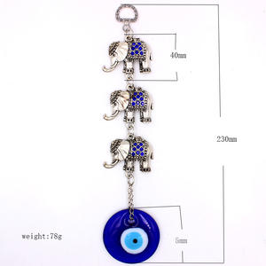 Adorno de elefante con diseño de <span class=keywords><strong>Mal</strong></span> de Ojo para decoración <span class=keywords><strong>del</strong></span> coche, amuletos de Metal para pared, coche, hogar, jardín, granja, 3 unidades - Product Image 1