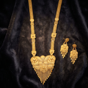 Gold Plated Forming Long Necklaces, Wedding Season Traditional Jewelry Gift for Women Copper & Brass Chapado En Oro Oro Laminado - Product Image 4