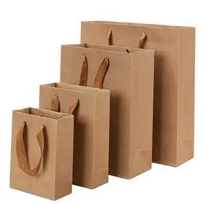 Custom Kraft Paper Shopping Gift Bag For Shop Store Present Promotional Retail Sale Packing Bag Souvenir Any CMYK Color Can Make