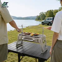 Barbecue au charbon de bois pliable en acier inoxydable 304, réchaud portable d'extérieur, rôtissoire, camping, randonnée, pique-nique, emballage personnalisé