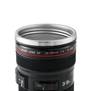 Tasse d'objectif de caméra Tasse à café en acier inoxydable en forme d'objectif de caméra Tasse de <span class=keywords><strong>mode</strong></span> populaire Noir 24-105mm Tasse d'objectif de caméra de café - Product Image 3