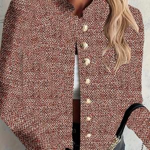 Giacca Corta in Tweed da Donna Elegante e Casual con Logo Personalizzato, Alta Qualità, Stile Streetwear, per Primavera e Autunno - Product Image 6