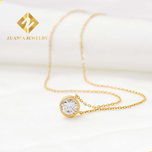 Collier pendentif plaqué or <span class=keywords><strong>en</strong></span> argent sterling 925 avec zircon cubique 5A à prix réduit Bijoux quotidiens pour femmes - Product Image 6