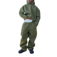 Ensemble survêtement homme en molleton de coton chaud et confortable, taille plus, pantalon de survêtement ample à jambes larges, personnalisé OEM