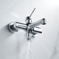 Robinet de salle de bain mural Momali, standard européen, économiseur d'eau, avec interrupteur de commande, mitigeur bain-douche