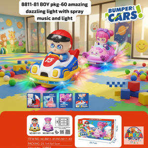 Coche de Choque Eléctrico con Pulverizador, Juguete de Karting con Batería Recargable por USB, Sonido y Luces, en Inglés, para Niños, Regalo de Cumpleaños - Product Image 3