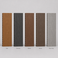 Panneau de revêtement mural extérieur en composite bois-plastique (WPC) co-extrudé, ignifuge, moderne, à grain de bois, 2880x159x25.5mm, imperméable