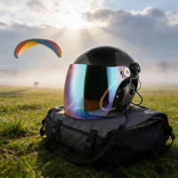Casque en fibre de carbone pour l'aviation avec fonctionnalités de télécommunication Microphone pour parapente paramoteur parachutisme