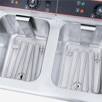 2025 Prix Offres Spéciales En Acier Inoxydable Friteuse Équipement De Cuisine Commerciale Double Réservoirs 12L Friteuse Électrique pour Restaurant