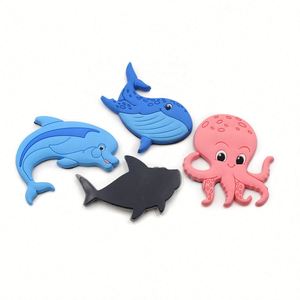 Aimants de réfrigérateur en caoutchouc, dauphin, poisson, animaux marins mignons, dessins animés, aimant en PVC souple pour réfrigérateur - Product Image 2