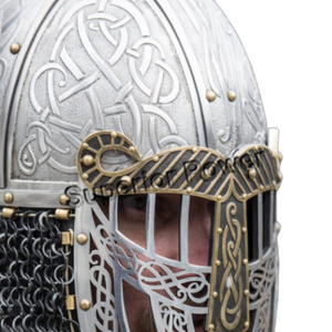 Viking et gravé casque en acier doux couleur argent pour le Combat cadeaux faits à la main pour casques - Product Image 3
