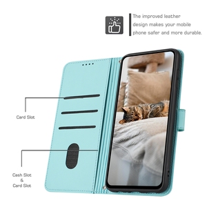 เคสหนังลายแมวมีกระเป๋าเงินพร้อมช่องใส่บัตรเคสป้องกันแบบพับตั้งได้สำหรับ Xiaomi redmi Note 14 4G poco X7 <span class=keywords><strong>Pro</strong></span> 5g - Product Image 3