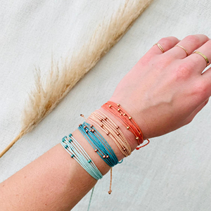 Pulsera ajustable de cordón encerado impermeable estilo <span class=keywords><strong>Pura</strong></span> <span class=keywords><strong>Vida</strong></span> Pulsera de cuentas simples y delicadas - Product Image 3