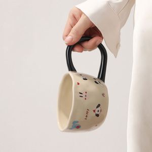 Mug en céramique personnalisé pressé à la main avec grandes oreilles, poignée mignonne et grande, tasse à café promotionnelle, cadeau d'affaires - Product Image 2