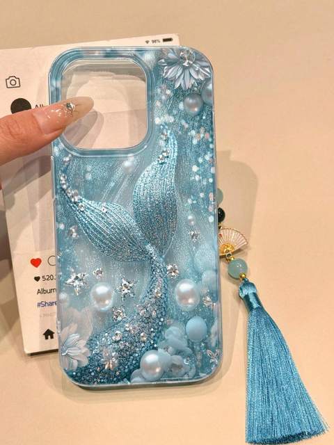 Crystal Butterfly Mobile Phone case for iPhone 16 18pro 15 17 Pro Max Shell Shiny Feather Yarn Shockproof Mobile Back Cover