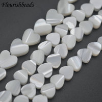 Perles d'espacement lisses en forme de cœur de coquille blanche de 6mm 8mm pour femmes hommes collier fabrication de bracelets vente en gros