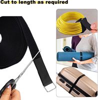 Attaches-câbles en nylon élastique auto-adhésives double face vertes, sangle de fixation personnalisée, boucle ronde en plastique 10mm 12mm 20mm