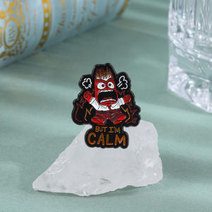 Pin de Esmalte 'Pero Soy Tranquilo', Broche de Metal Fundido con Acabado en Níquel Negro, Diseño de Anime de Fantasía, para Joyería, Regalo, Accesorios de Ropa - Product Image 4