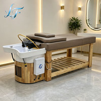 Lit de massage thaïlandais en bois sur mesure, chaise de spa japonaise pour la tête, système de circulation d'eau pour mobilier professionnel de salon de beauté