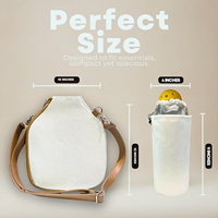 Tas Selempang Penutup Raket Pickleball Custom dengan Tali Adjustable, Tempat Botol Air, Tempat Bola, Hadiah untuk Wanita Pria, Tas Raket