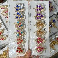 Broche en strass brillants en alliage doré, épingle de revers de luxe incrustée de cristaux, épingle de sûreté pour hijab et foulard, pour la décoration de vêtements anti-exposition