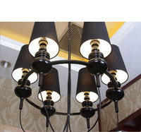 Luminaires modernes et simples pour hôtels et restaurants, lampes de chambre à coucher, luminaires créatifs pour salons, lustres suspendus multi-têtes en tissu, fer et PVC