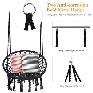 Jardin/Patio Intérieur Rond Gland <span class=keywords><strong>Suspendu</strong></span> Filet <span class=keywords><strong>Macramé</strong></span> <span class=keywords><strong>Chaise</strong></span> Hamac avec Gland - Product Image 3
