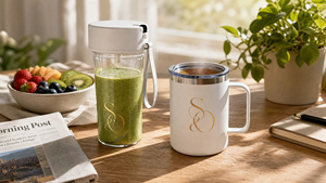 Fast Delivery Ins Light Luxury Logo Customized Juicer and Coffee <b>Mug</b> Gift Box <b>Set</b> - Product Image 5