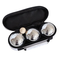 ZQURE Premium Ensemble de 3 boules de pétanque avec finition chromée, sac de transport et logo personnalisé - Portable pour les sports et jeux en plein air