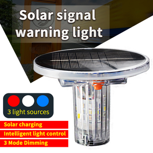 Feux de signalisation solaires LED bleus/blancs/rouges, balise de navigation marine, lampe d'avertissement stroboscopique - Product Image 2