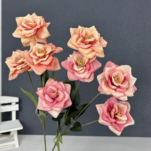Bouquet de roses artificielles Jinxi à 4 têtes, fleurs en soie pour décoration de mariage, style rétro fait main, arrangement pour allée centrale - Product Image 4