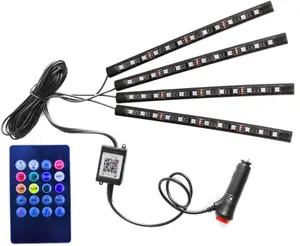 Nội thất đèn xe phụ kiện thông minh LED dải ánh sáng cho xe ô tô RGB bên trong LED xe nội thất với ứng dụng