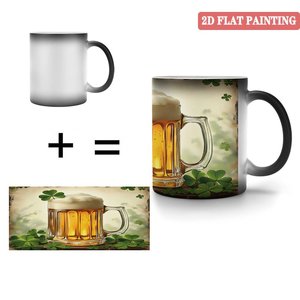 Mug essentiel pour cuisine moderne, noir givré, 11 oz, céramique, tasse magique sensible à la chaleur - Product Image 4