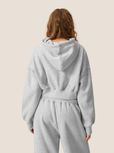 Conjuntos de Sudadera con Capucha y Pantalones Deportivos de Felpa para Mujer, Personalizados con Logotipo Bordado, de Algodón Orgánico Grueso - Product Image 4