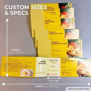 <span class=keywords><strong>Buoni</strong></span> Colazione Personalizzati, Biglietti Buffet, Tessere Mensa, Stampa Offset su Carta Patinata Personalizzabile - Product Image 3