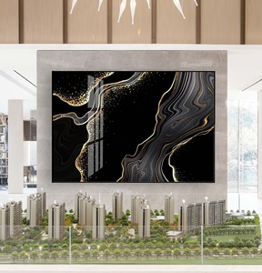Dipinto Murale <span class=keywords><strong>per</strong></span> Soggiorno, Pittura Moderna in Cristallo e Porcellana, Opera d'Arte Astratta <span class=keywords><strong>per</strong></span> Hotel, Stampa Acrilica - Product Image 6