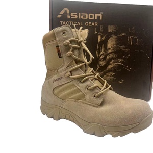 รองเท้าบูทหนังวัวแท้สีดำเขียว รุ่น TSB10 แบบหุ้มข้อสูง สไตล์เดสเซิร์ท พร้อมซิปด้านข้าง สำหรับงานหนัก รองเท้าคอมแบท Delta Aisaon - Product Image 1