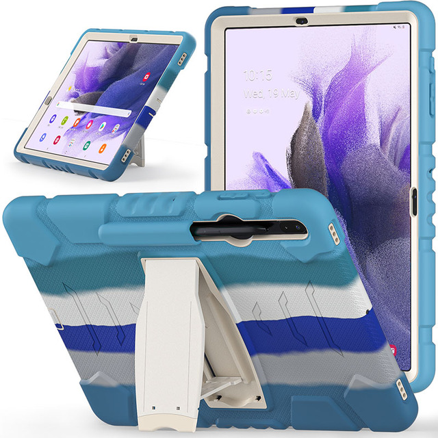 Heavy Duty Protection Soft Silicone Hard PC Cover for Samsung galaxy Tab S7 FE 12.4 Inch/S7 Plus Universal Tablet case