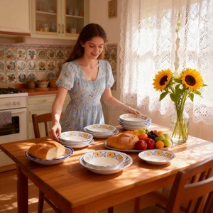 Vajillas Clásicas Ecológicas HARVIT Económicas, <span class=keywords><strong>Tazones</strong></span> de Porcelana/Cerámica con Borde Dorado para Ensalada y Sopa, para Fiestas - Product Image 6