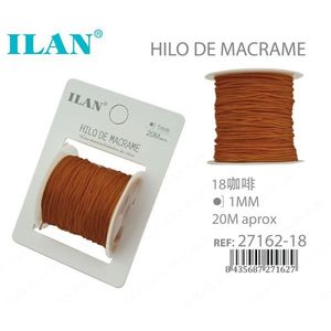 Filo per macramè ILAN 1 mm 20 m colore caffè per artigianato e cucito - Product Image 1