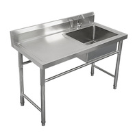RVS 304 spoelbak met NSF-certificering, geschikt voor horeca, restaurants, voedselindustrie en keukens, KD-design.