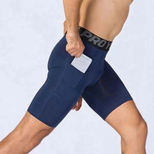 Pantalones Cortos de Compresión de Secado Rápido para Hombre, Lisos, Ecológicos, Transpirables, de Poliéster y Spandex, con Bolsillo, para Gimnasio y Fitness - Product Image 3