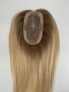 Capelli vergini per capelli umani da donna 2.75 \ "X 5 \" capelli lisci biondo lisci con molletta in pizzo trasparente per capelli sottili - Product Image 2