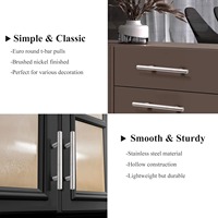 Poignées de meuble de cuisine en acier inoxydable argenté en forme de T à trou unique et bouton rotatif en acier inoxydable pour tiroir de commode - Vente en gros