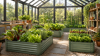 Jardinière en aluminium au design moderne pour usage hôtelier, bacs de jardinage écologiques pour légumes