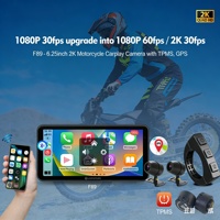 Écran de navigation pour moto étanche IP67 6,25'' avec CarPlay, double caméra, TPMS, Android Auto sans fil pour toutes les motos