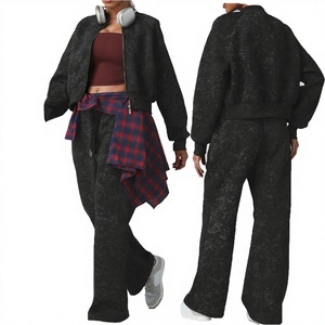 2025 New Thermal <b>Workout</b> Yoga Wear Set <b>Jacket</b> Chafe-Free Drawstring Yoga Pants Outdoor Jogging Plus Size Front Logo - Product Image 4