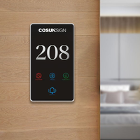 Cosun Hotel Apartment LED Logo personnalisé Langue Numéro de chambre Panneaux de porte Interrupteur tactile Panneaux de sol Plaque de porte avec interrupteur du MDN